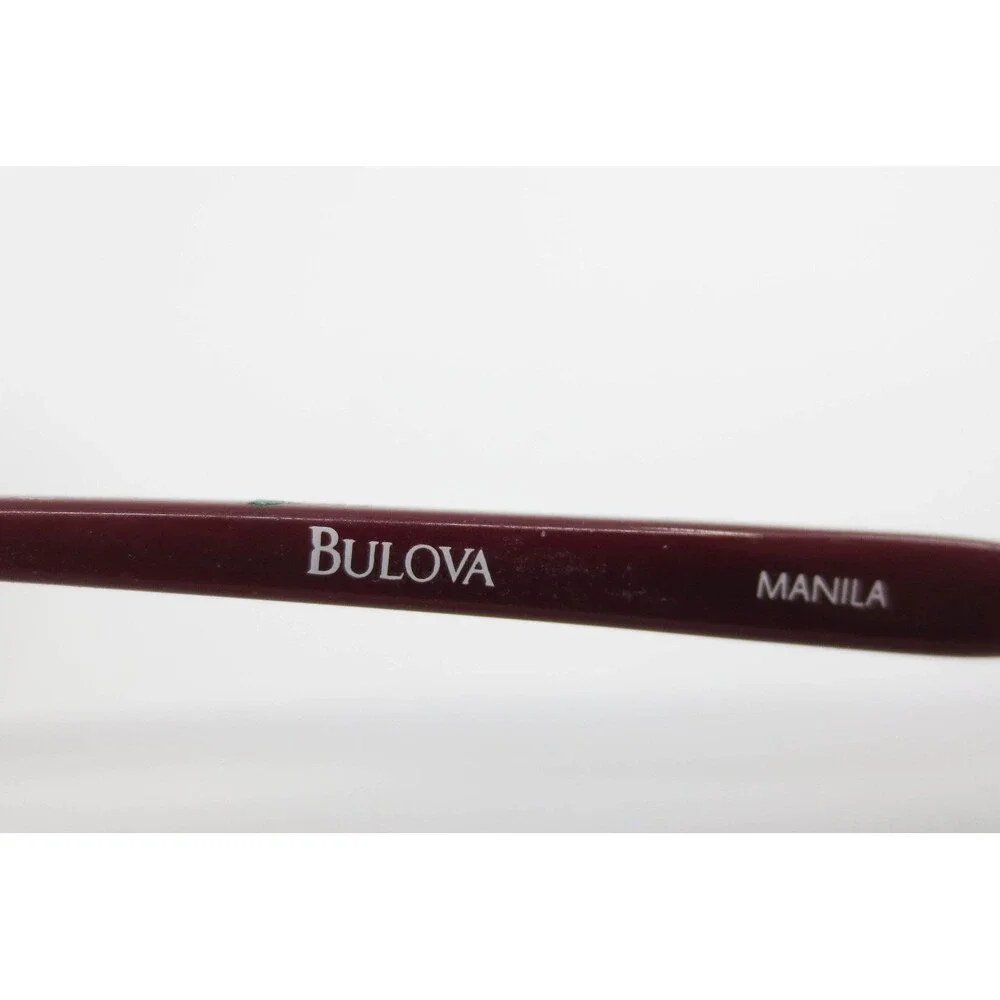 Bulova Manila Eyeglasses Light Brown Oval Frames Decorative Temples 53-17-135